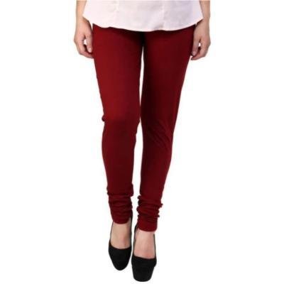 MADONA Full Lenth Western Wear Leggins (Solid) Maroon & SkyBlue Pack of 2