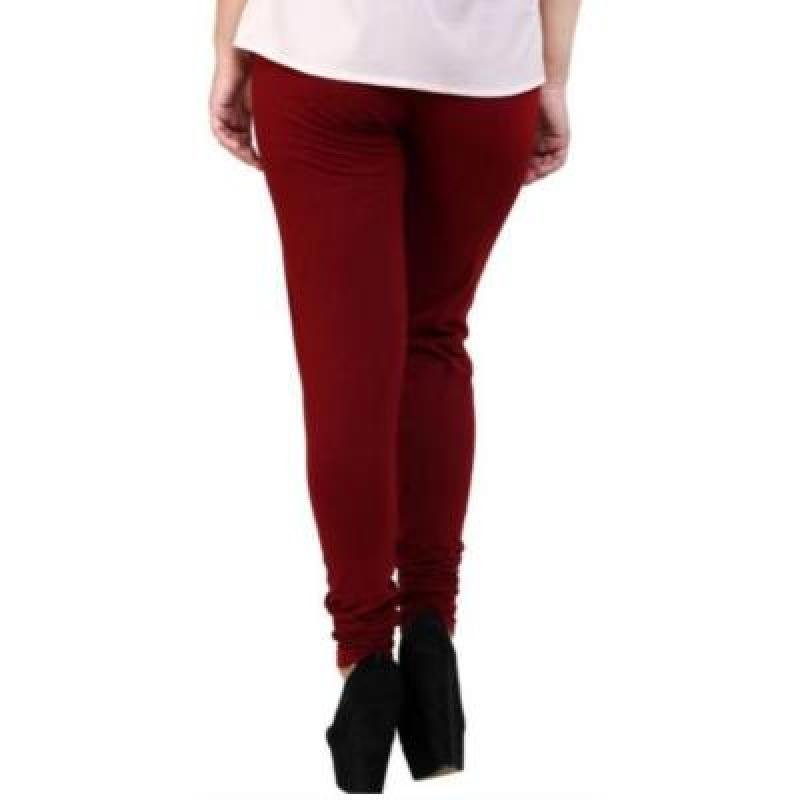 MADONA Full Lenth Western Wear Leggins (Solid) Maroon & SkyBlue Pack of 2