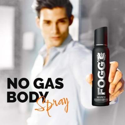 Fogg Marco No Gas Deodorant for Men, Long-Lasting Perfume Body Spray, Black 120 ml(Pack Of 1)