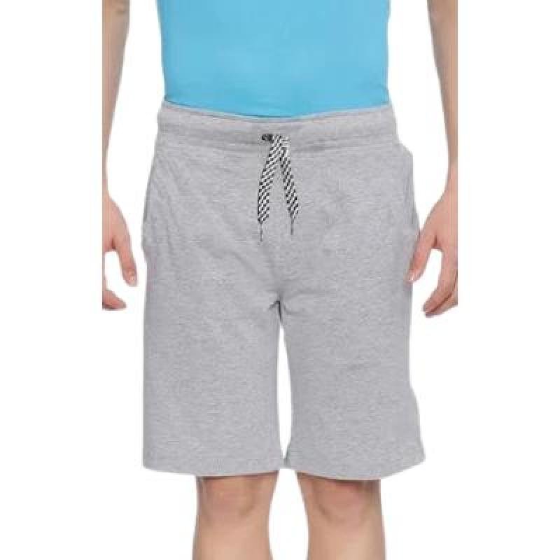 Ankit Bermunda Shorts For Boys Casual Solid Cotton Lycra (Grey, Pack Of 1)